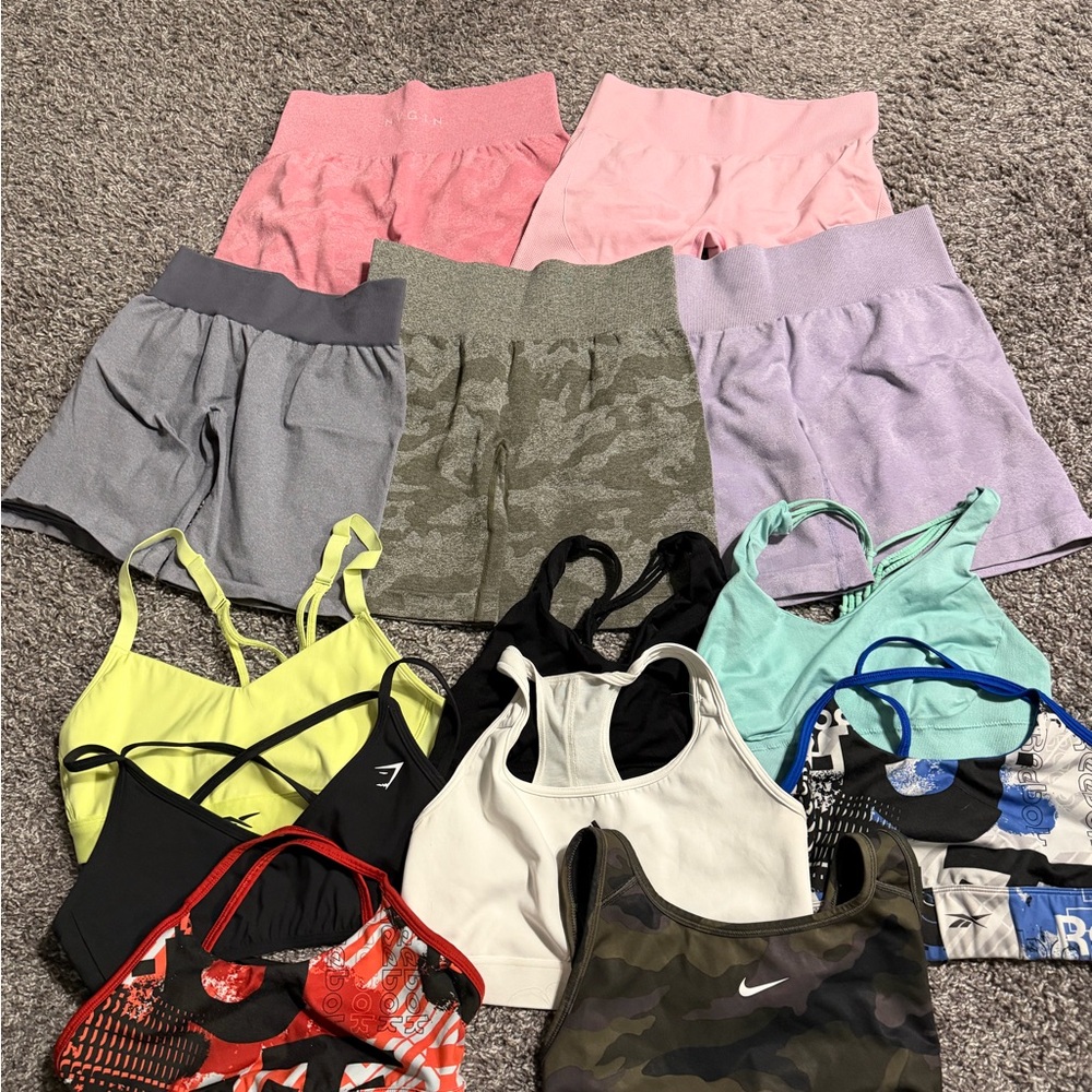 HUGE BUNDLE! shorts and sports bras included. All mediums except one sports bra.